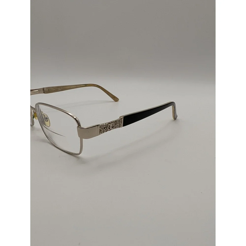 Oleg Cassini OCO505 Eyeglasses Frames Only Silver Full Rim Crystal Hinge 53mm